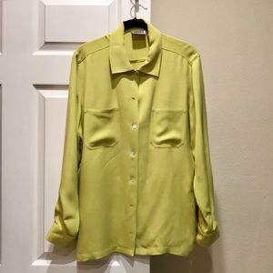 Chartreuse 100% silk blouse